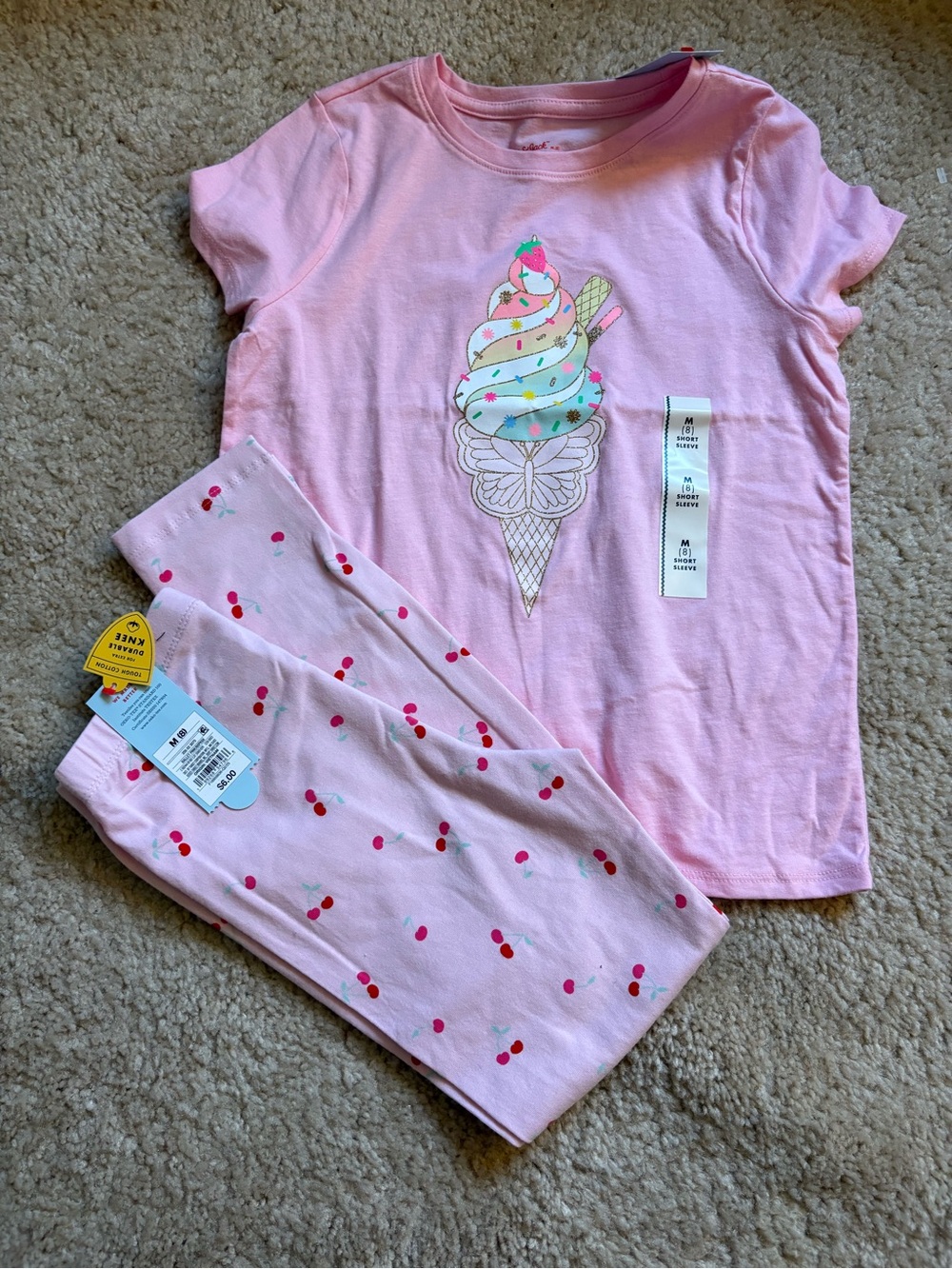 Cat & Jack Girls Pink Legging Outfit *New* Size Medium/8